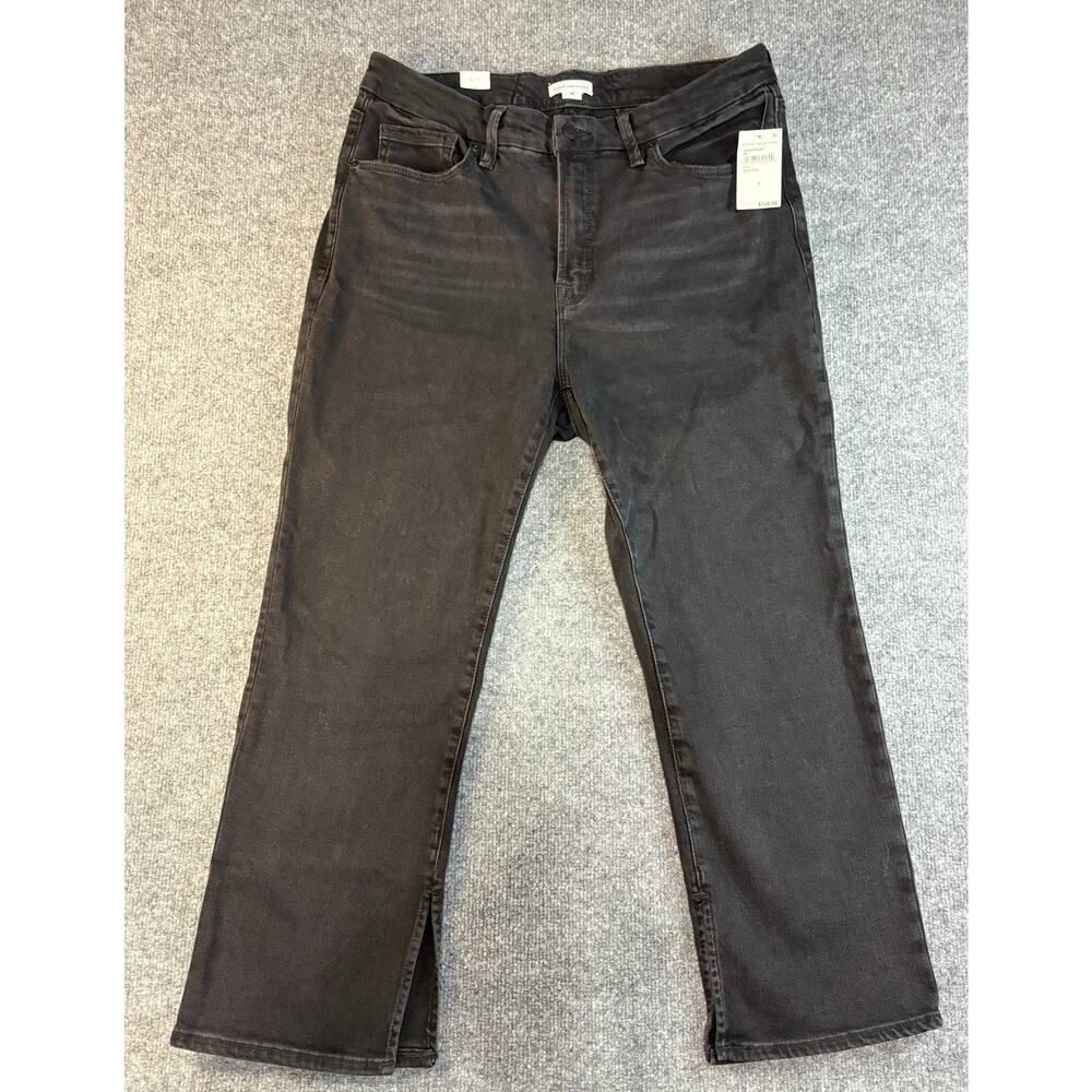 NWT Good American Good Legs Straight Black Women's Jeans Sz 16 split bottom hem